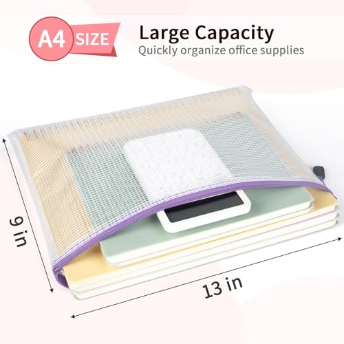 12 Pack A4 Reusable Mesh Zipper Bags (12 Count)
