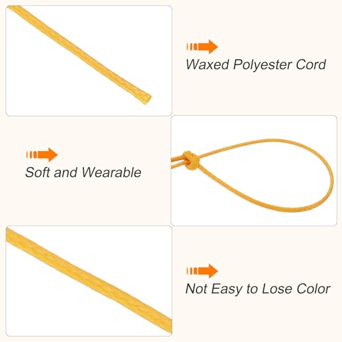 Waxed Cord 0.5mm Waxed Polyester Cord 175 Yard Wax String for Bracelet Making