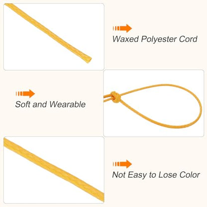 Waxed Cord 0.5mm Waxed Polyester Cord 175 Yard Wax String for Bracelet Making