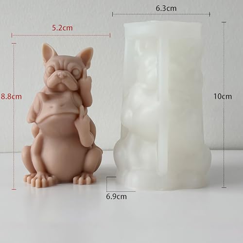 Couple Dog and Frog Animal Cylinder Candle & Resin Mold