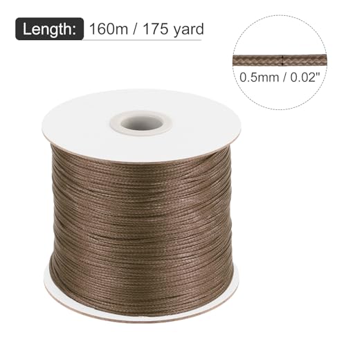 Waxed Cord 0.5mm Waxed Polyester Cord 175 Yard Wax String for Bracelet Making