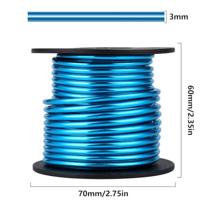 32.8FT 8 Gauge Bendable Blue Aluminum Craft Wire for Jewelry Making Craft (32.8 Foot)