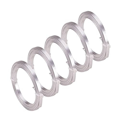 3mm Aluminum Flat Wire Silver 82Ft Bendable Nose for Face Masks Soft Craft for Winding Beads Jewelry Making