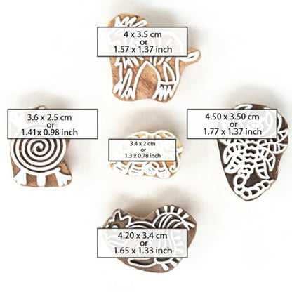Wooden Animal Print Stamp (5 Count)