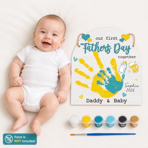 DIY Our First Father's Day Together Daddy & Baby Handprint Signs