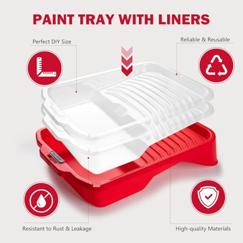 9 Inch Paint Tray 21 Pack with 20 Liners