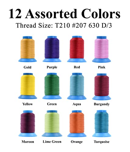 Size 207 630D T210 12 Vibrant Bonded Nylon Thread