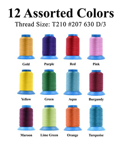 Size 207 630D T210 12 Vibrant Bonded Nylon Thread