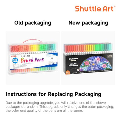 120 Colors Dual Tip Brush Marker Pens with 1 Coloring Book (120 Count)
