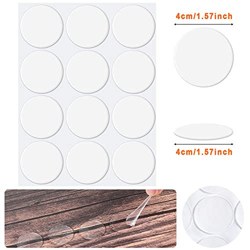 60 Pcs Double Sided Adhesive Dots Clear Glue Point Tape Stickers Balloon Glue Round Mini No Traces Adhesive Sticker Dot Sticker for Classroom Decor Craft DIY Office (60 Count)