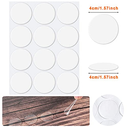 60 Pcs Double Sided Adhesive Dots Clear Glue Point Tape Stickers Balloon Glue Round Mini No Traces Adhesive Sticker Dot Sticker for Classroom Decor Craft DIY Office (60 Count)