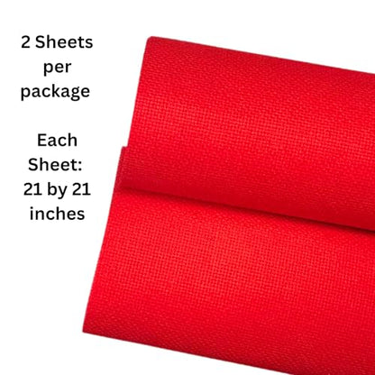 2 Sheets of Red 14 Count Aida Cloth
