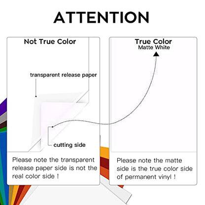 Matte White Permanent Vinyl 12 Pack 12"x12" Compatible with Cricut (12 Count)