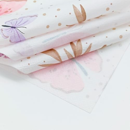 80PCS Paper Napkins Butterfly Print Guest Napkins for Garden Party Wedding (80 Count)
