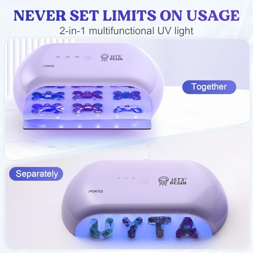 Two-Sided 36-LED UV Resin Light, 2/3/5-Min Timer, Purple