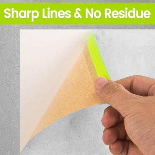 ADHES Pre Taped Masking Paper for Painting 24in x 50ft x 3rolls