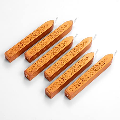 6 Pack Pattern Wick Sealing Wax Sticks for Wax Seal Stamp