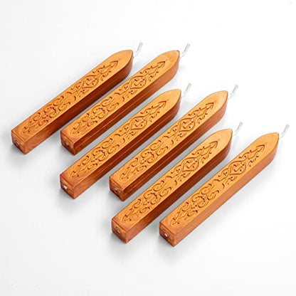 6 Pack Pattern Wick Sealing Wax Sticks for Wax Seal Stamp