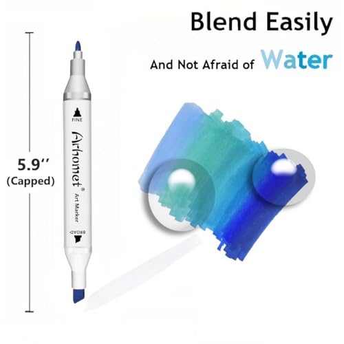 6Pcs Blue Colors Sea Ocean Sky Alcohol Markers Set (6 Count)