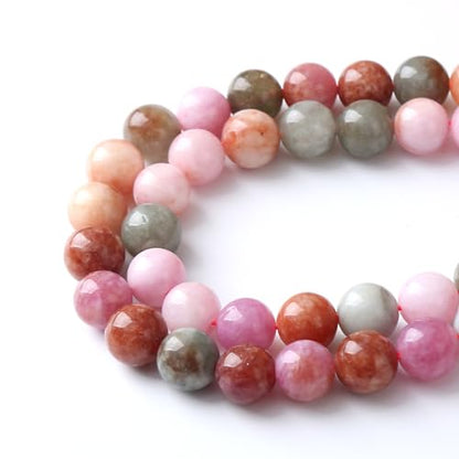 60pcs 6mm Natural Alashan Rainbow Agate Stone Beads for Jewelry Making DIY Bracelet Necklace Accessories 15" Energy Healing Power Stone Beads