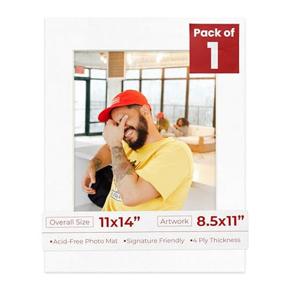 11x14 Mat Bevel Cut for 8.5x11 Photos