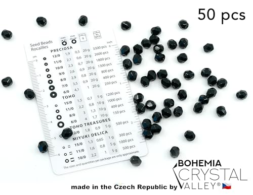 50 pcs Faceted Fire Polished Pressed Czech Glass Beads 6mm (50 Count)