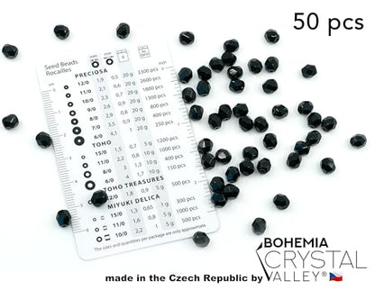 50 pcs Faceted Fire Polished Pressed Czech Glass Beads 6mm (50 Count)