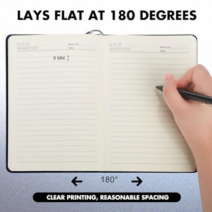 12 Set Lined Notebook Journals with Pens A5 Notebooks 100 GSM College Ruled Hardcover Notebook PU Leather Notepad with Pen Holder for Office School (60 Count)