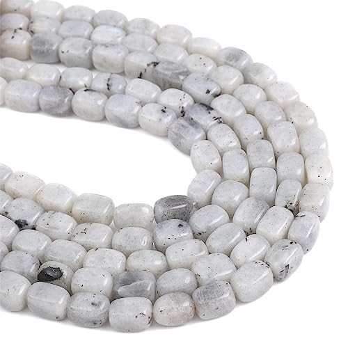 Natural Spectrolite Cuboid Stone Loose Semi Gemstone Beads for Jewelry Making 8mmx12mm 38cm (33 Count)