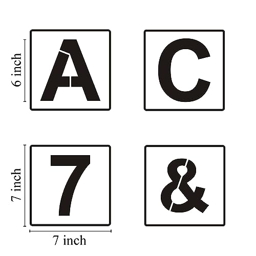 Alphabet Letter and Number Stencils 7 Inch (40 Count)