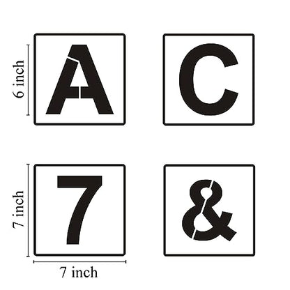 Alphabet Letter and Number Stencils 7 Inch (40 Count)