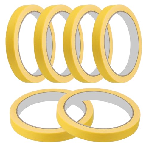 Masking Tape 0.5 Inch x 21 Yard Painter's Tape Yellow Paint Tapes for DIY Crafts Arts Drawing Decoration Labeling Car Painting Artist Teachers
