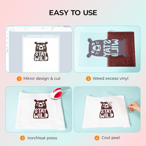 Glitter HTV 12" x 10ft Maroon Glitter HTV Heat Transfer Vinyl