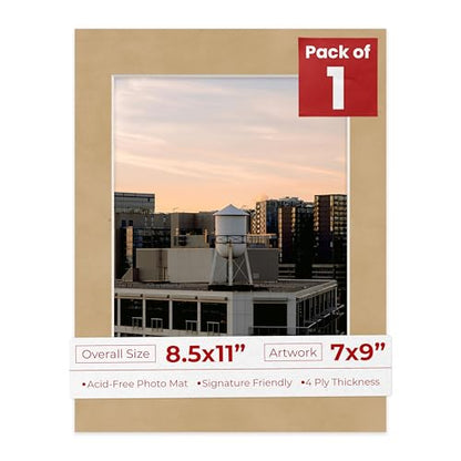 8.5x11 Mat Bevel Cut for 7x9 Photos