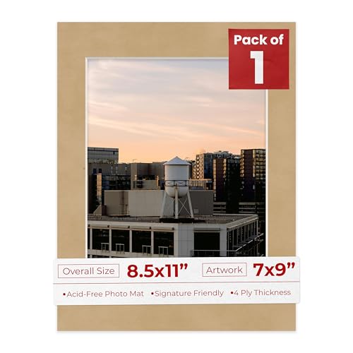 8.5x11 Mat Bevel Cut for 7x9 Photos