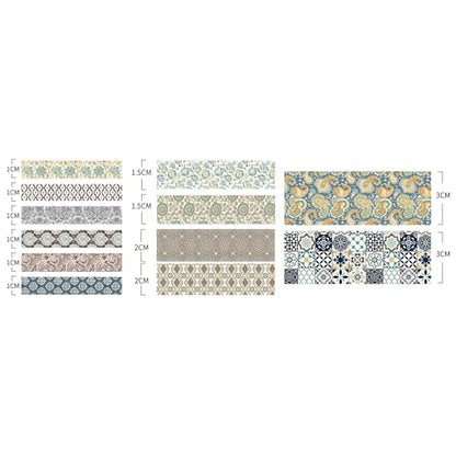 12 Rolls Exotic Charm Washi Tape Set Floral Arts Adhesive Tapes Geometric Garden Decorative Masking Tape Sets for Craft (12 Count)