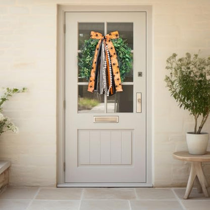 Large Halloween Ribbon Bow for Wreath