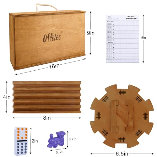 Mexican Train Dominoes Set with 8 Holders