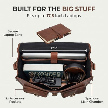 Leather Messenger Bag for Men