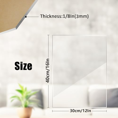 2 Pack Clear Acrylic Sheets for Laser Cutting 1 (2 Count)