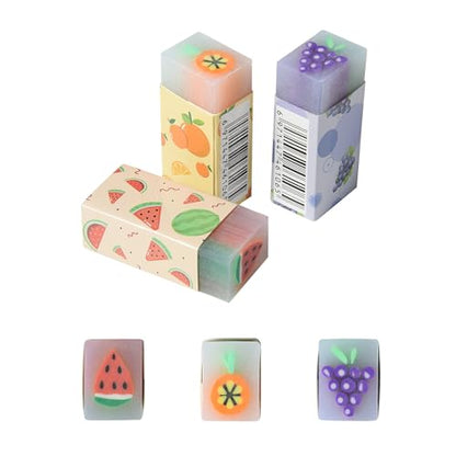 18Pcs Cute Fruit Erasers for Kids Bulk (18 Count)