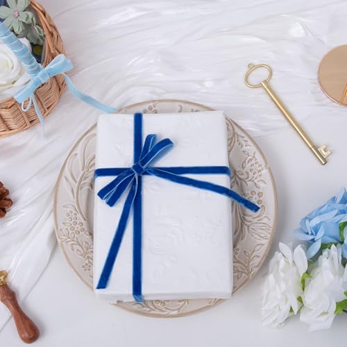 Vintage Sapphire Blue Velvet Ribbon (75 Foot)