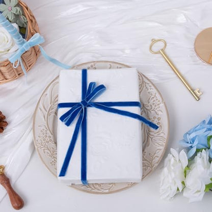 Vintage Sapphire Blue Velvet Ribbon (75 Foot)