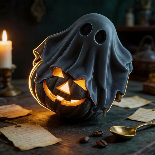 3D Ghost Pumpkin Silicone Mold for DIY Halloween Candle & Soap Casting Tool