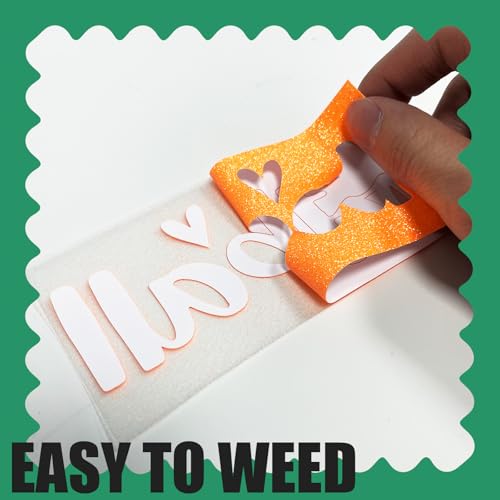 Orange Glitter Puff Heat Transfer Vinyl