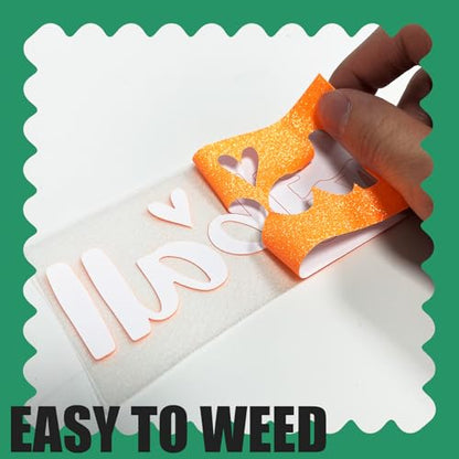 Orange Glitter Puff Heat Transfer Vinyl