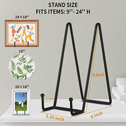 8 Inch 5 Pack Black Metal Display Stands Plate Stand Plate Holder Display Stands for Picture