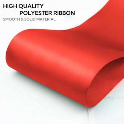 4 Inch 25 Yard Wide Satin Ribbon Red