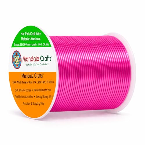 22 Gauge Hot Pink Anodized Aluminum Craft Wire (100 Foot)