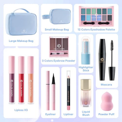 Makeup Bag for Teen Girls with Makeup Travel Organizer (16 Ounce)